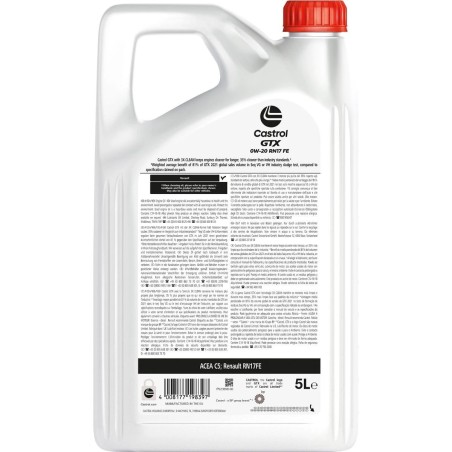 LATA CASTROL GTX 0W20 RN17 FE 5L